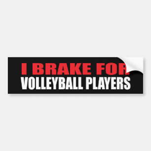 Autocollant De Voiture Je freine pour des joueurs de volleyball