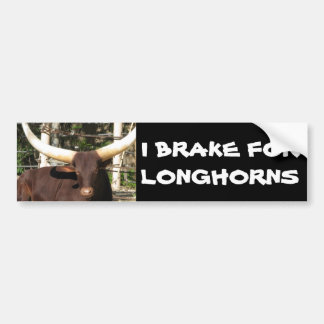 AUTOCOLLANT DE VOITURE JE FREINE POUR DES LONGHORNS