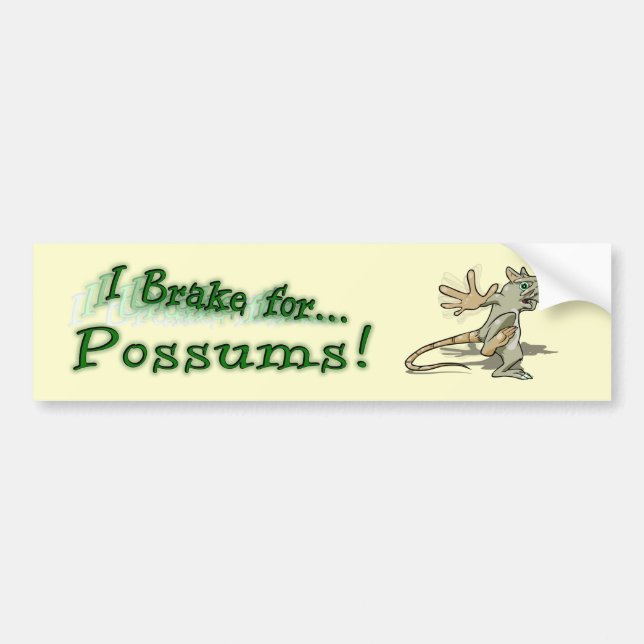 Autocollant De Voiture Je freine pour des opossums ! (Devant)
