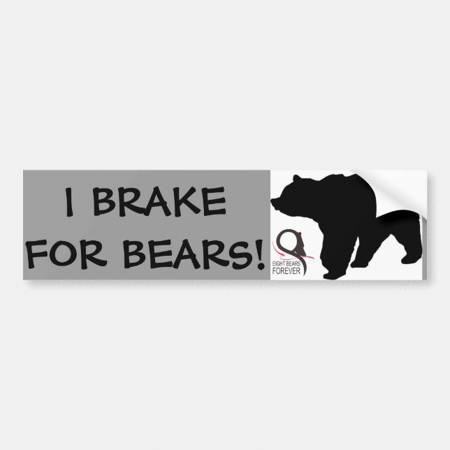 AUTOCOLLANT DE VOITURE JE FREINE POUR DES OURS (Devant)