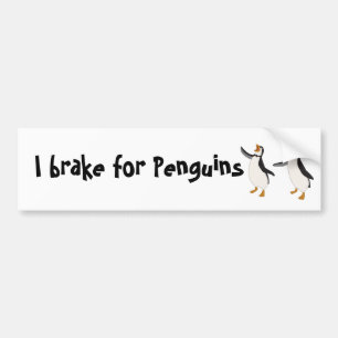 Autocollant De Voiture Je freine pour des pingouins