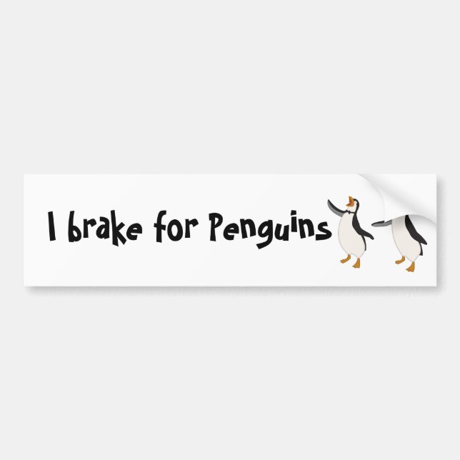 Autocollant De Voiture Je freine pour des pingouins (Devant)