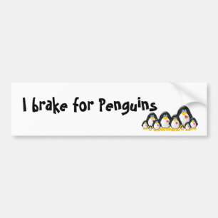 Autocollant De Voiture Je freine pour des pingouins