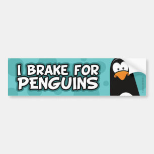 Autocollant De Voiture Je freine pour des pingouins