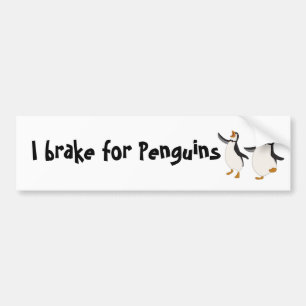 Autocollant De Voiture Je freine pour des pingouins