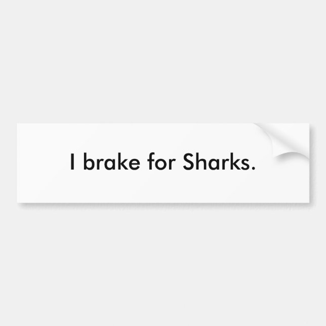 Autocollant De Voiture Je freine pour des requins (Devant)