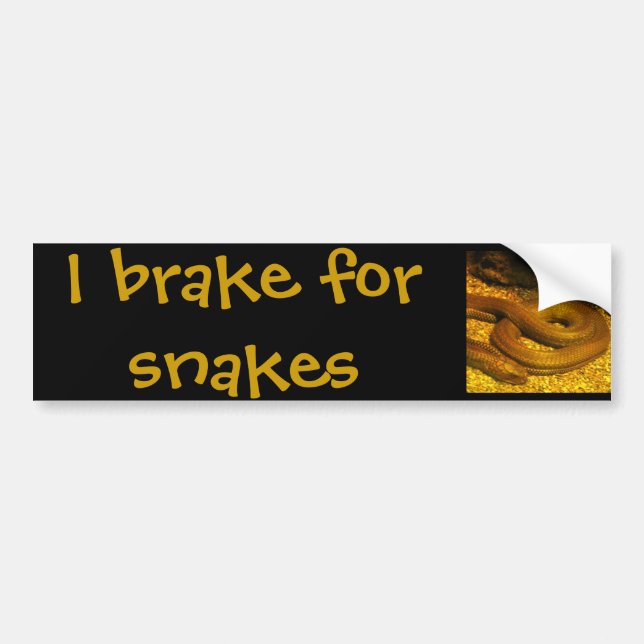 Autocollant De Voiture Je freine pour des serpents (Devant)
