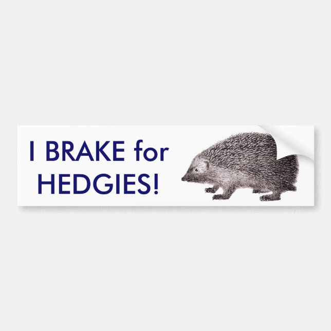Autocollant De Voiture Je freine pour HEDGIES ! Sauvez les hérissons (Devant)