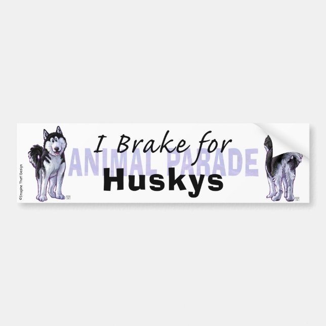 Autocollant De Voiture Je freine pour Huskys (Devant)
