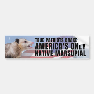Autocollant De Voiture Je freine pour le seul marsupial natif d'Amérique