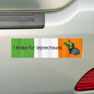 Autocollant De Voiture Je freine pour Leprechauns St. Patrick's Day