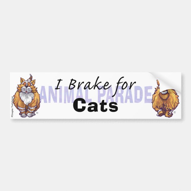 Autocollant De Voiture Je freine pour les chats (Devant)