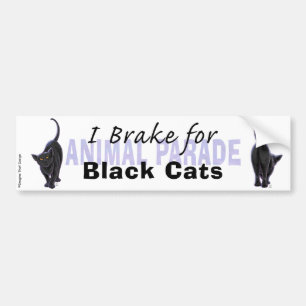 Autocollant De Voiture Je freine pour les chats noirs