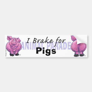 Autocollant De Voiture Je freine pour les cochons