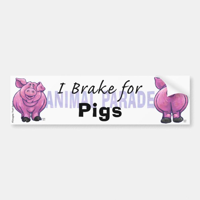 Autocollant De Voiture Je freine pour les cochons (Devant)