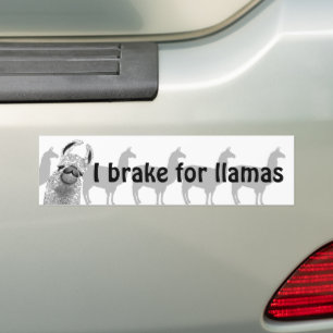 Autocollant De Voiture Je freine pour les lamas