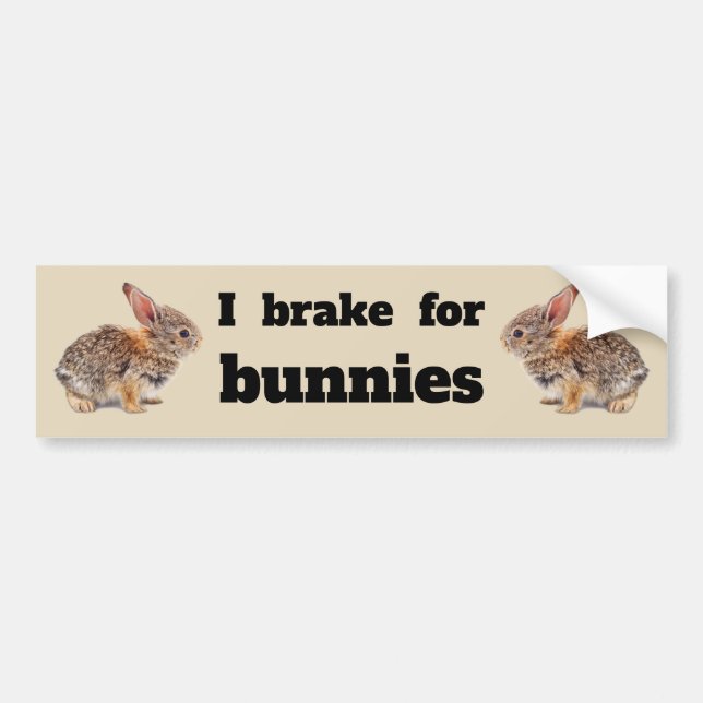 Autocollant De Voiture Je freine pour les lapins (Devant)
