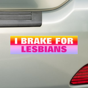 AUTOCOLLANT DE VOITURE JE FREINE POUR LES LESBIENNES