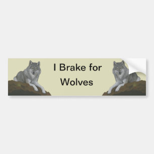 Autocollant De Voiture Je freine pour les loups