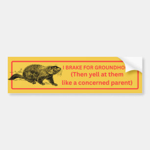 Autocollant De Voiture Je freine pour les marmottes