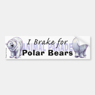 Autocollant De Voiture Je freine pour les ours polaires