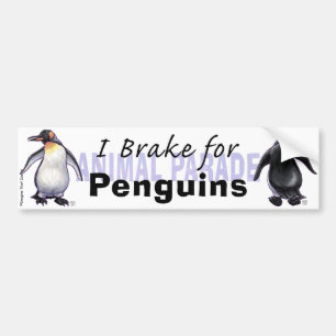 Autocollant De Voiture Je freine pour les pingouins