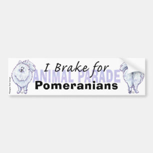 Autocollant De Voiture Je freine pour les Poméraniens