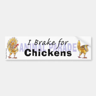 Autocollant De Voiture Je freine pour les poulets