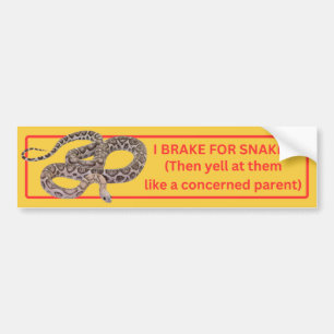 Autocollant De Voiture Je freine pour les serpents