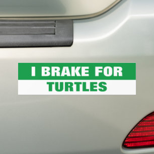 AUTOCOLLANT DE VOITURE JE FREINE POUR LES TORTUES