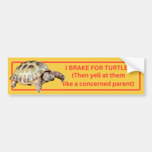 Autocollant De Voiture Je freine pour les tortues