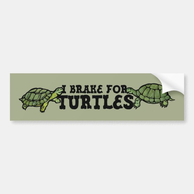 Autocollant De Voiture Je freine pour les tortues (Devant)