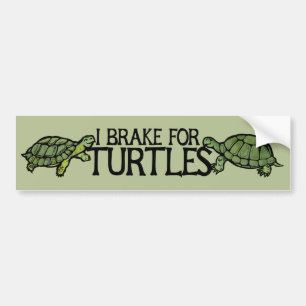 Autocollant De Voiture Je freine pour les tortues