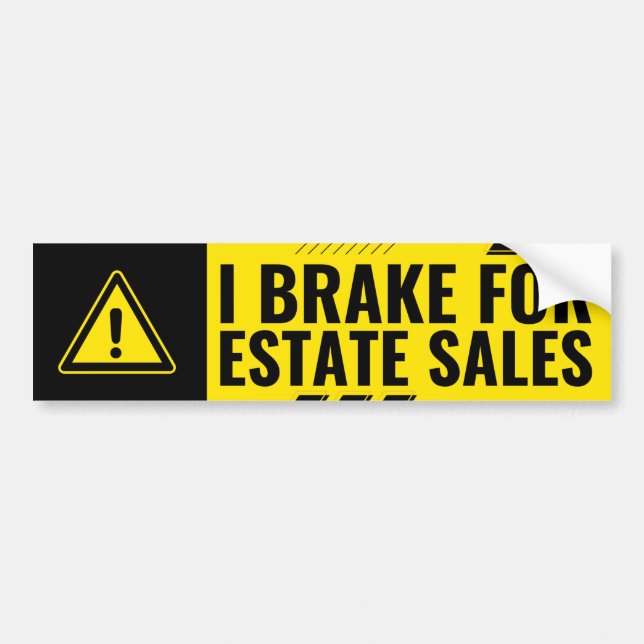 Autocollant De Voiture Je freine pour les ventes immobilières (Devant)