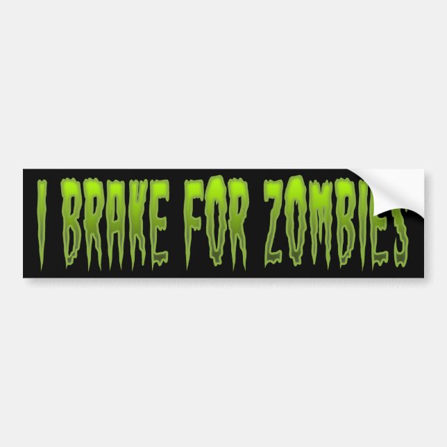 Autocollant De Voiture Je freine pour les zombies (Devant)