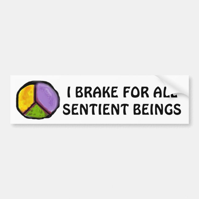 AUTOCOLLANT DE VOITURE JE FREINE POUR TOUS LES ÊTRES SENSIBLES (Devant)