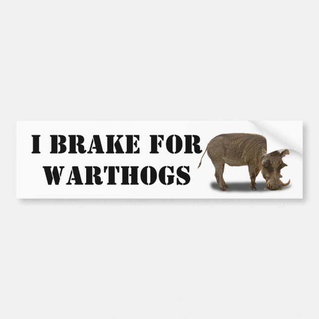 AUTOCOLLANT DE VOITURE JE FREINE POUR WARTHOGS (Devant)