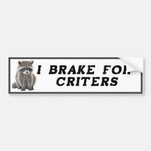Autocollant De Voiture Je freins pour Critters Raccoon