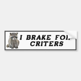 Autocollant De Voiture Je freins pour Critters Raccoon
