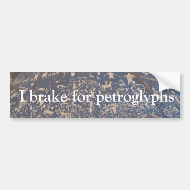 Autocollant De Voiture Je freins pour les pétroglyphes (Devant)