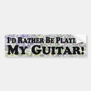 Autocollant De Voiture Je jouerais plutôt ma guitare - adhésif pour