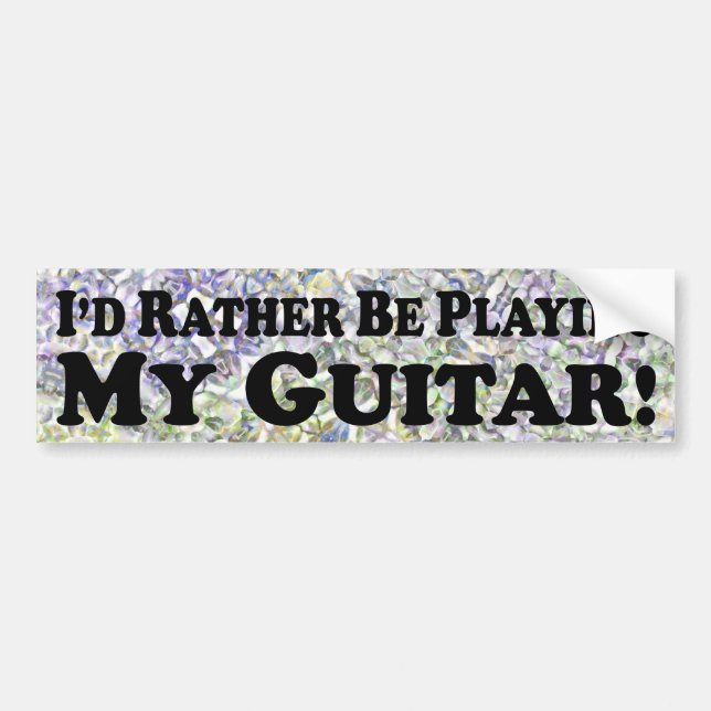 Autocollant De Voiture Je jouerais plutôt ma guitare - adhésif pour (Devant)