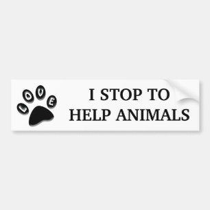 Autocollant De Voiture Je M'Arrête Pour Animaux empreinte de patte Sticke