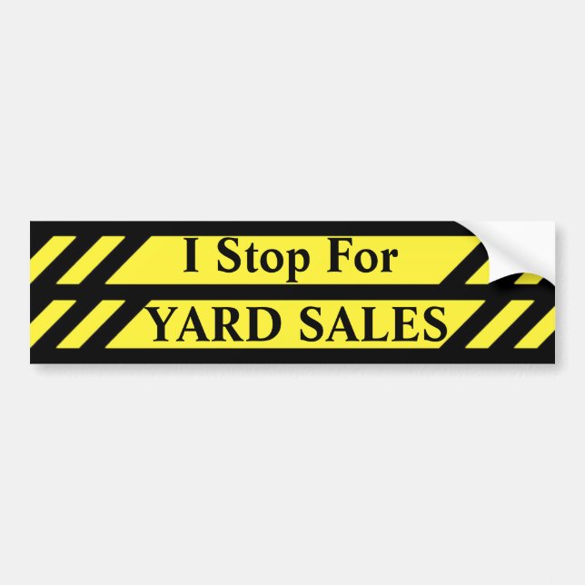 Autocollant De Voiture Je m'arrête pour les ventes de triage (Devant)