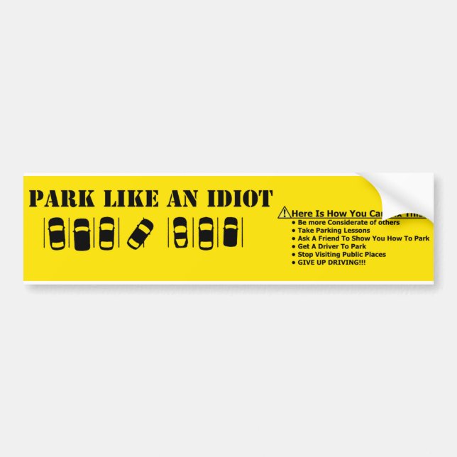 Autocollant De Voiture Je Me Promène Comme Un Idiot (Devant)