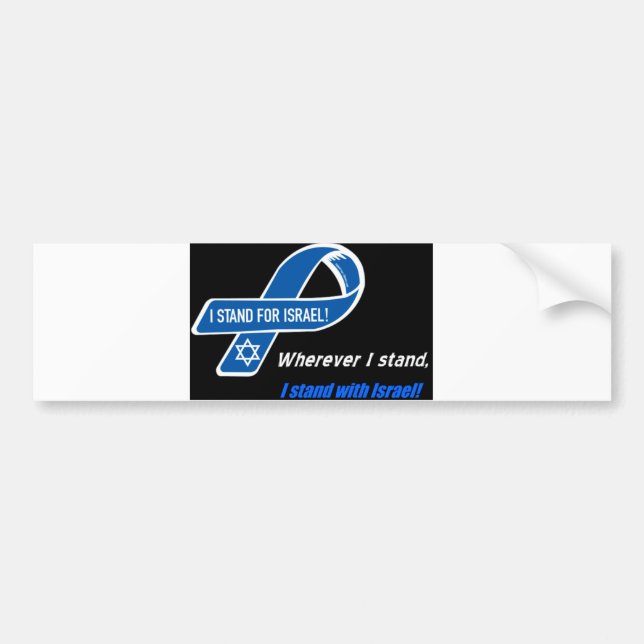 Autocollant De Voiture je me tiens avec le bumpersticker de l'Israël (Devant)