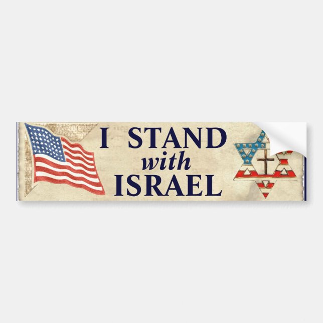 Autocollant De Voiture Je me tiens avec l'Israël (Devant)