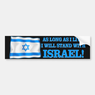 Autocollant De Voiture Je me tiens avec l'Israël
