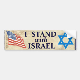 Autocollant De Voiture Je me tiens avec l'Israël
