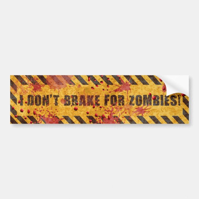 Autocollant De Voiture Je ne freine pas pour des zombis (Devant)